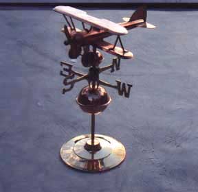 Biplane desktop weather vane.